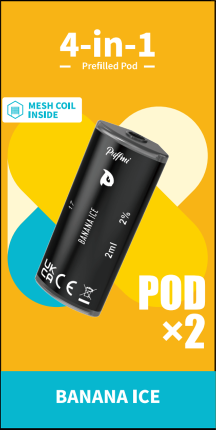Puffmi 4in1 pods - Banana Ice 2x