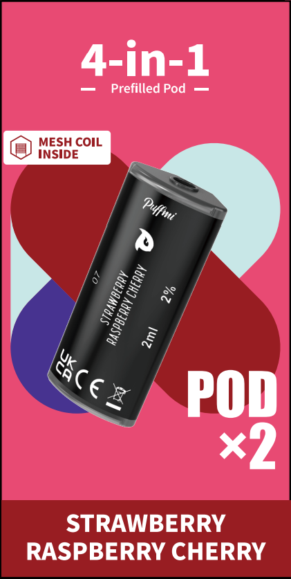 Puffmi 4in1 pods - Strawberry Raspberry Cherry 2x