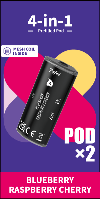 Puffmi 4in1  pods - Blueberry Raspberry Cherry 2x
